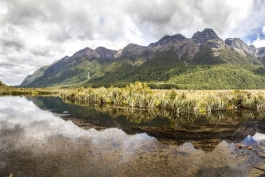 Panoramique des Mirror Lakes, Te Anau
