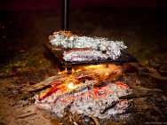 Barbecue à base de saumon frais que nous a donné un pêcheur !