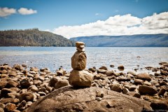Monticule de pierres, lac Saint Clair, Cradle Mountain National Park