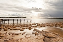 Jetée et thrombolites, lac Clifton