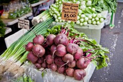 Stand de légumes, marché de Salamanca, Hobart