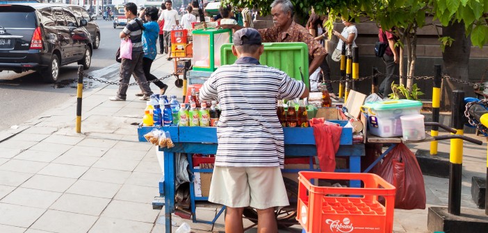 stand de rue Jakarta Indonesie
