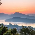 Coucher soleil Luang Prabang Mekong Laos