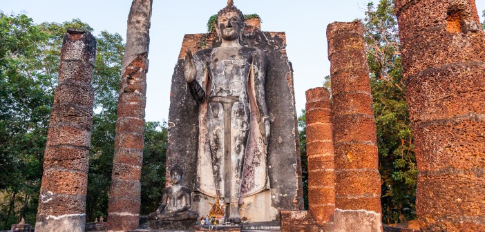 Temple Wat Sapan Hin, Sukhothai, Thailande
