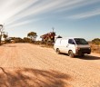 Le van sur une aire de repos, Nullarbor Plain