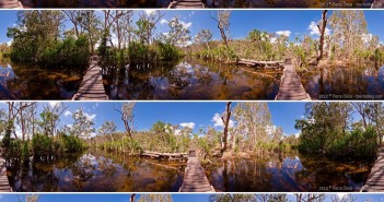 Edith Falls, panoramique à 360°, 4 angles différents