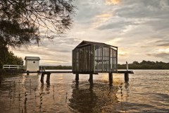 Coucher de soleil sur les cabanes de pêcheur, Maroochydore