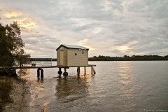 Coucher de soleil sur les cabanes de pêcheur, Maroochydore