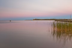 Coucher de soleil sur le lac Alexandrina, Narrung