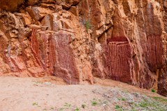Peinture rupestre représentant les chenilles créatrices du monde, Emily Gap, East Mac Donnell Ranges