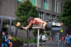 Un saltimbanque (qu'on avait d'ailleurs déjà vu à Sydney)