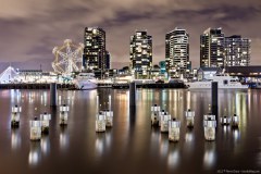 Vue nocturne sur le quartier des Docklands