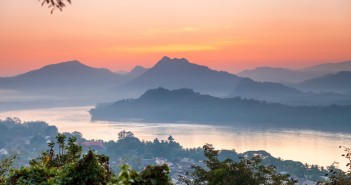 Coucher soleil Luang Prabang Mekong Laos